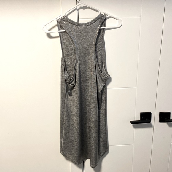 ⚫️ H&M ⚫️ silver metallic racer back dress - size small - Picture 3 of 3